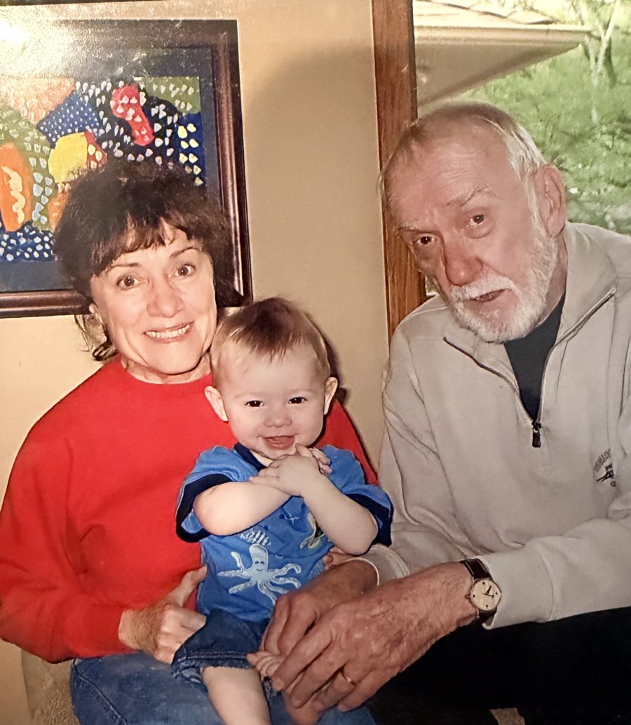 Beverly DeJulio holding founder Louis DeJulio as a baby